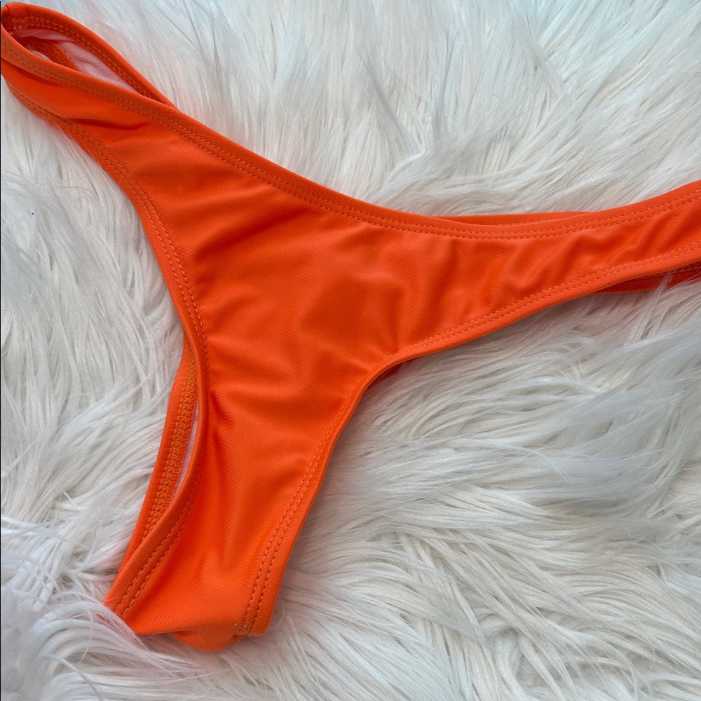 Vibrant Orange Thong Bikini Bottom